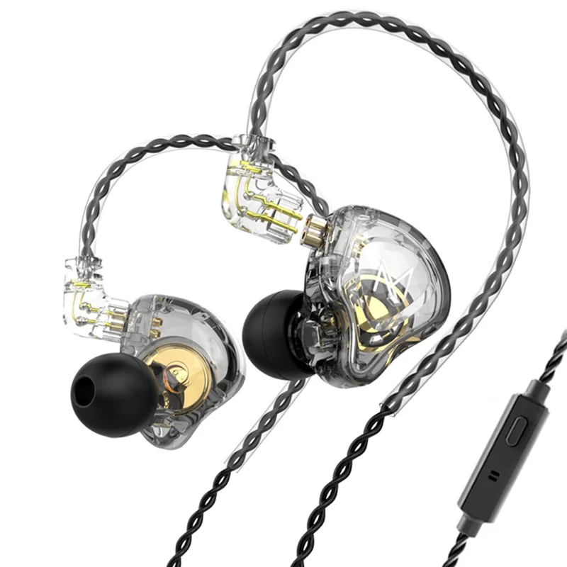 TRN MT1 10mm Dynamic Driver Earphones HiFi Bass In-ear Monitor Sports Earphone, 3.5mm Wire with Mic - Grey