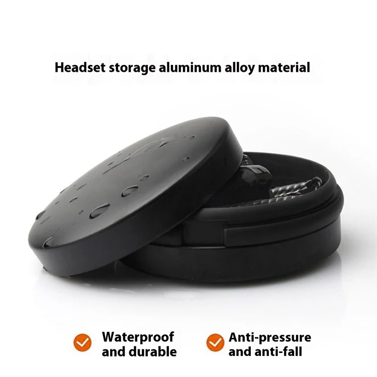 TRN Mini Hard Earphone Storage Case Protective Waterproof Aluminum Alloy Earbuds Housing Box