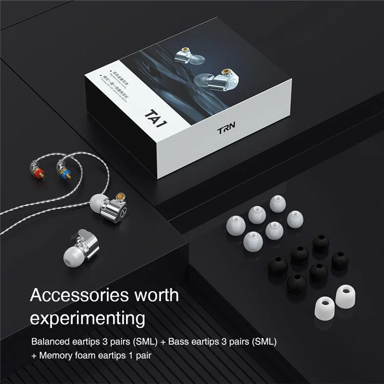 TRN TA1 Detachable 3.5mm Wired In-Ear Earphone MMCX Interface Heavy Bass Headset with Mic