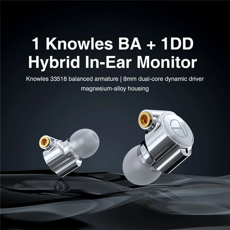 TRN TA1 Detachable 3.5mm Wired In-Ear Earphone MMCX Interface Heavy Bass Headset with Mic