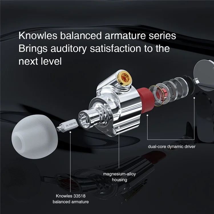 TRN TA1 Detachable 3.5mm Wired In-Ear Earphone MMCX Interface Heavy Bass Headset with Mic