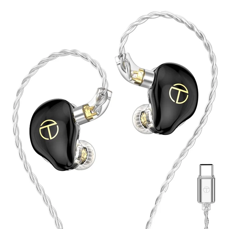 TRN ST7 Itrespacionável Tipo-c Earendoneto Inew Earenset Hifi Music Headset (com Microfone) - Preto