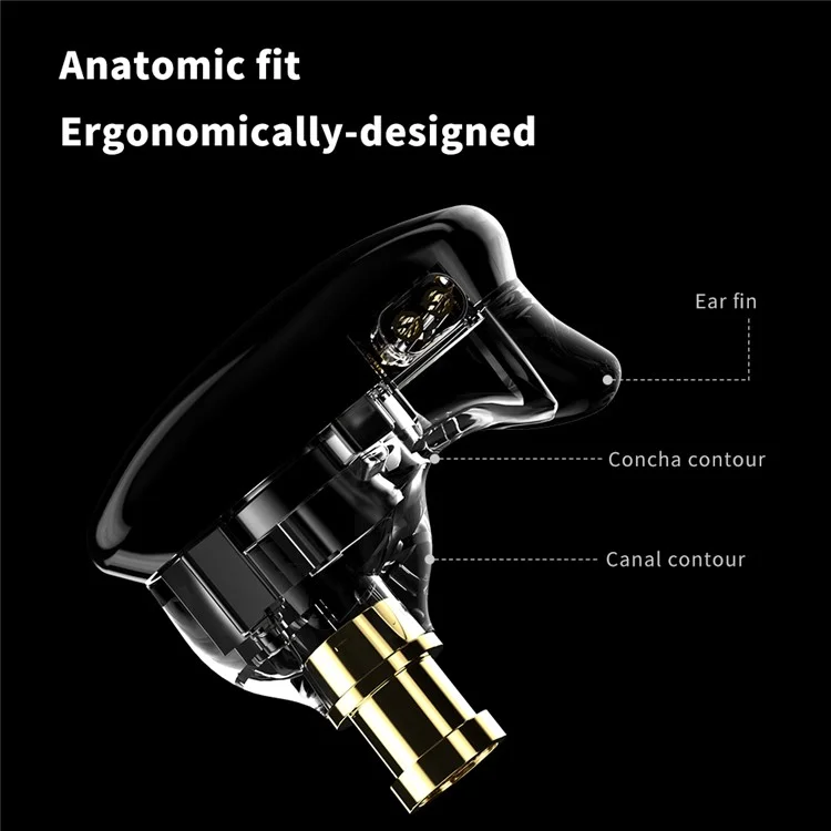 TRN ST7 Съемный 3,5-мм Проводной Наушники Hifi Music Hearset (без Микрофона) - Черный