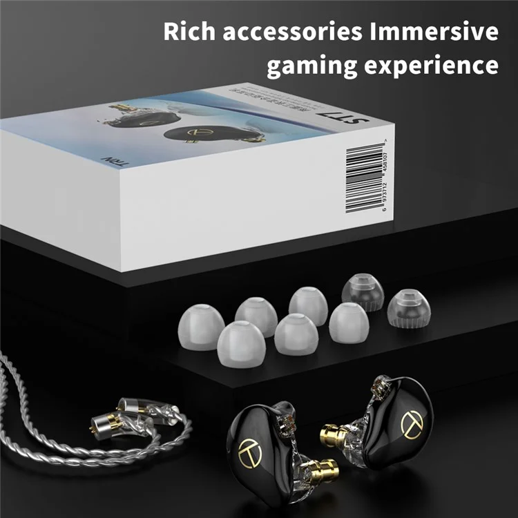 TRN ST7 Съемный 3,5-мм Проводной Наушники Hifi Music Hearset (без Микрофона) - Черный