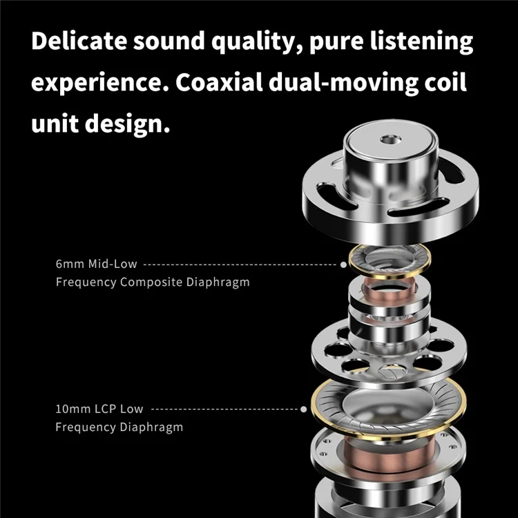 TRN ST7 Съемный 3,5-мм Проводной Наушники Hifi Music Hearset (без Микрофона) - Черный
