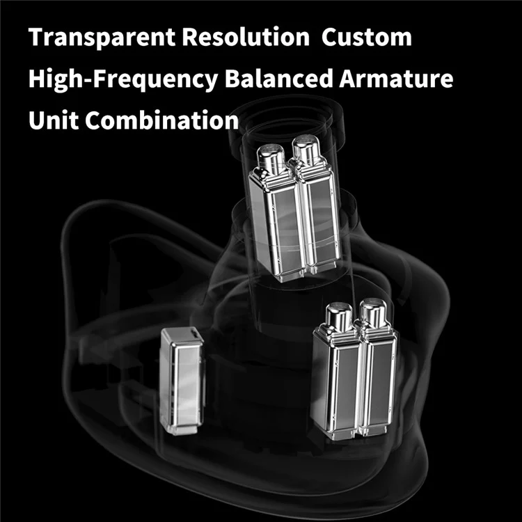 TRN ST7 Съемный 3,5-мм Проводной Наушники Hifi Music Hearset (без Микрофона) - Черный
