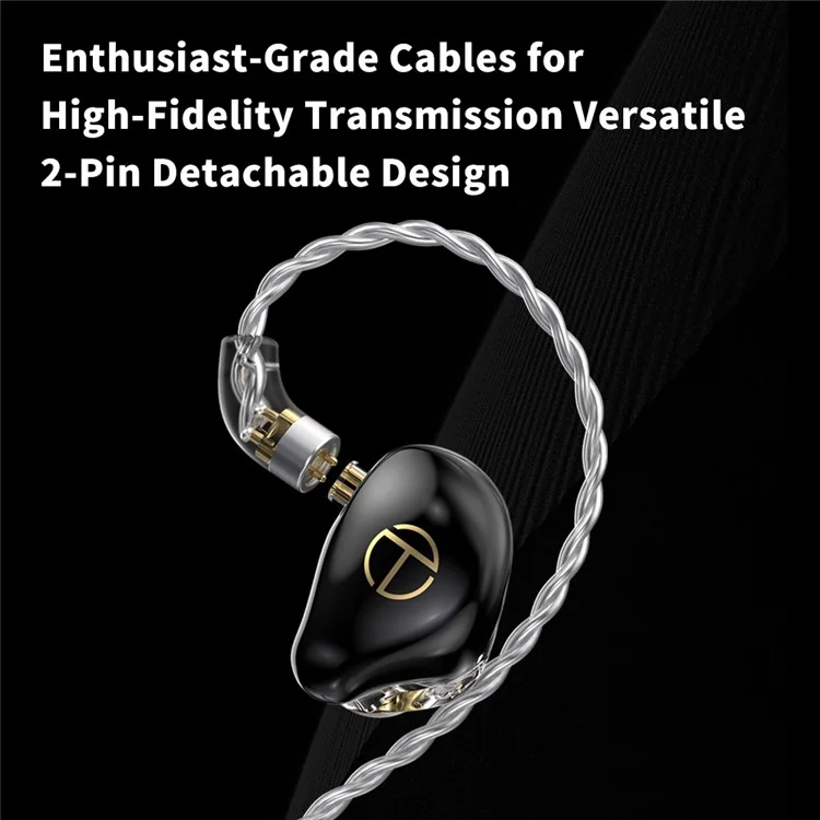 TRN ST7 Съемный 3,5-мм Проводной Наушники Hifi Music Hearset (без Микрофона) - Черный