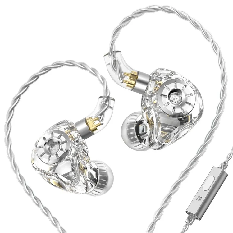 TRN ST1 Pro Detachable Type-C Wired In-Ear Earphone HiFi Music Tunable Headset with Mic - Transparent White