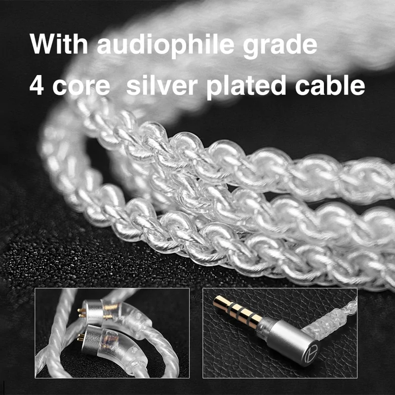 TRN ST1 Pro Detachable 3.5mm Wired In-Ear Earphone HiFi Music Tunable Headset without Mic - Black