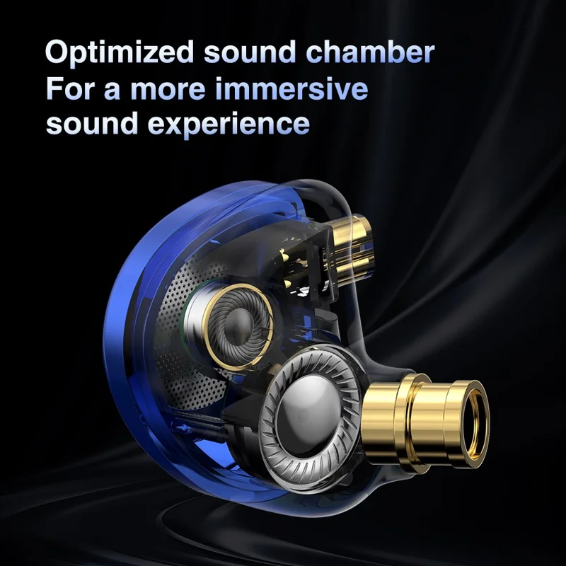 TRN MT4 Pro Abnehmbar 3,5-mm-kabel-in-ear-kopfhörer Dual Dynamic Treiber HiFi Headset Ohne Mikrofon - Blau