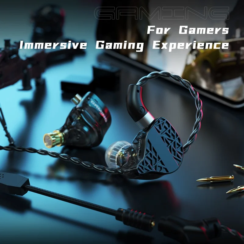 TRN Mars Abnehmbar 3,5 mm Verdrahtete In-ear-kopfhörer 3-einheit-vibration Gaming Headset Mit Mic, 1,2 m