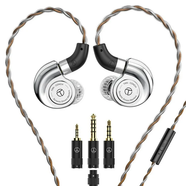 TRN Conch Earphone DLC Diamond Diaphragm Dynamic Driver In-Ear Monitor Tuning Headphones, with Mic