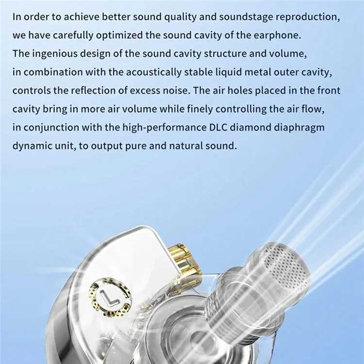 TRN Conch Earphone DLC Diamond Diaphragm Dynamic Driver In-Ear Monitor Tuning Headphones, with Mic