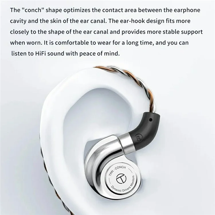 TRN Conch Earphone DLC Diamond Diaphragm Dynamic Driver In-Ear Monitor Tuning Headphones, with Mic