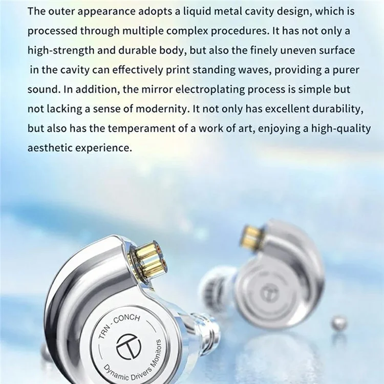 TRN Conch Earphone DLC Diamond Diaphragm Dynamic Driver In-Ear Monitor Tuning Headphones, No Mic