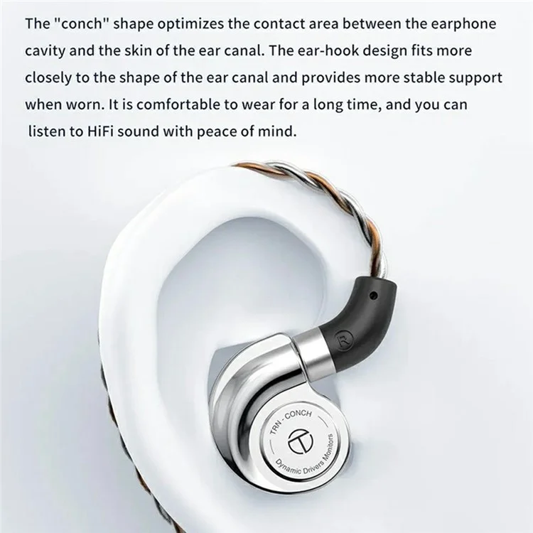TRN Conch Earphone DLC Diamond Diaphragm Dynamic Driver In-Ear Monitor Tuning Headphones, No Mic