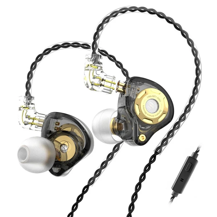 TRN MT1 Pro Detachable Type-C Wired In-Ear Earphone Heavy Bass Music Headset with Mic - Black