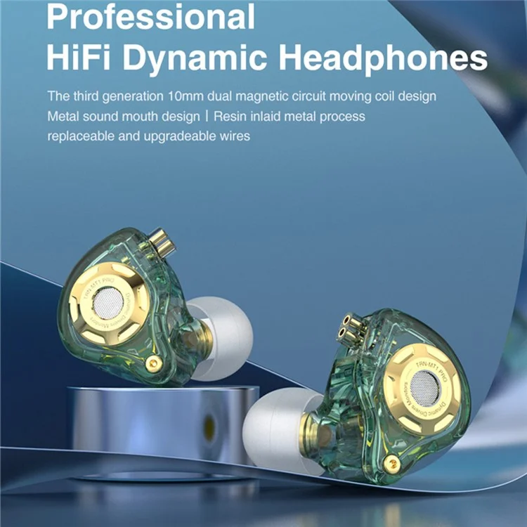 TRN MT1 Pro Detachable Type-C Wired In-Ear Earphone Heavy Bass Music Headset with Mic - Black