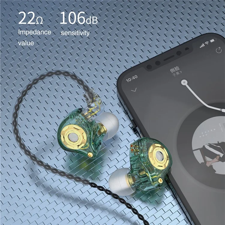 TRN MT1 Pro Destacável 3,5 mm Com Fio Fone de Ouvido Com Fone de Ouvido Pesado Fone de Música Sem Microfone - Preto