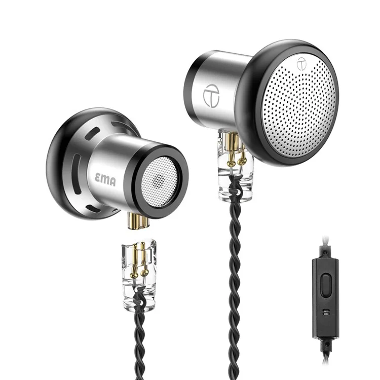 TRN EMA Auriculares de la Unidad Dinámica de 14,2 mm de 3,5 mm Desmontable de 3.5 mm Auriculares de la Unidad Dinámica de 14,2 mm Con Micrófono de Control de Línea