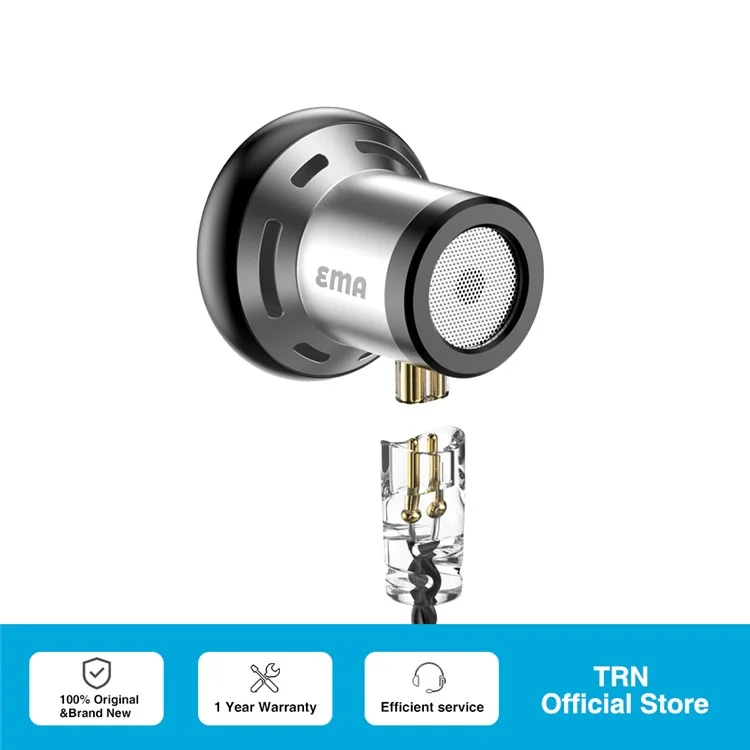 TRN EMA Auriculares de la Unidad Dinámica de 14,2 mm de 3,5 mm Desmontable de 3.5 mm Auriculares de la Unidad Dinámica de 14,2 mm Con Micrófono de Control de Línea