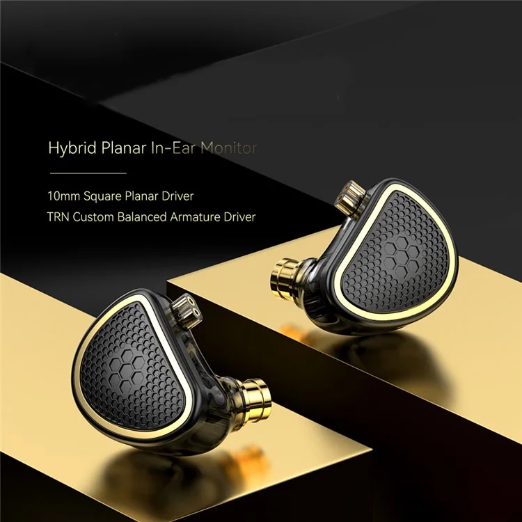 TRN Xuanwu Detachable 3.5mm Wired In-Ear Earphone 10mm Square Planar Driver HiFi Headset with Mic