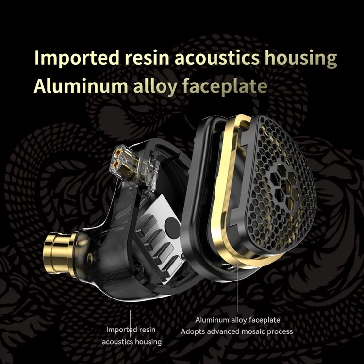 TRN Xuanwu Detachable 3.5mm Wired In-Ear Earphone 10mm Square Planar Driver HiFi Headset with Mic