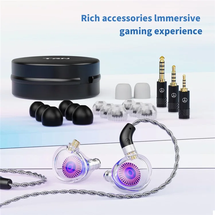 TRN Jellyfish Detachable 2.5+3.5+4.4mm Wired In-Ear Earphone HiFi Music Running Headset with Mic