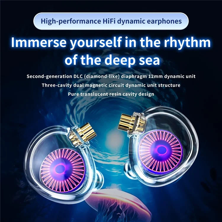 TRN Jellyfish Detachable 2.5+3.5+4.4mm Wired In-Ear Earphone HiFi Music Running Headset with Mic