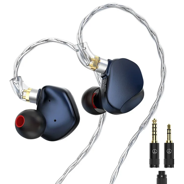 TRN VX Pro 3.5+4.4mm Wired In-Ear Earphone 10mm Dynamic + 8 Balanced Armature Drivers HiFi Music Headset (Without Mic) - Dark Blue