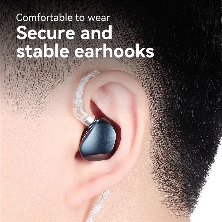 TRN VX Pro 3.5+4.4mm Wired In-Ear Earphone 10mm Dynamic + 8 Balanced Armature Drivers HiFi Music Headset (Without Mic) - Dark Blue