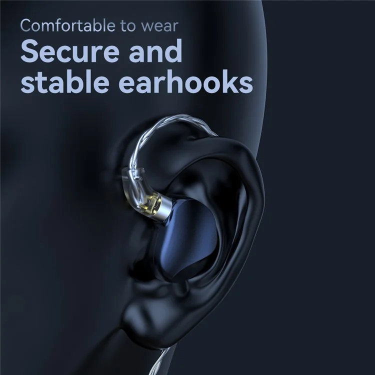 TRN VX Pro 3.5+4.4mm Wired In-Ear Earphone 10mm Dynamic + 8 Balanced Armature Drivers HiFi Music Headset (Without Mic) - Dark Blue