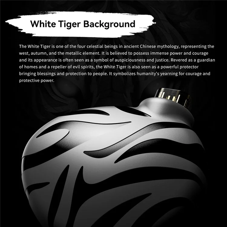 TRN White Tiger 3,5+4,4 mm Verkabelte In-ear-kopfhörer 6mm Planarer Membran HiFi Headset (ohne Mikrofon) - Schwarz+weiß