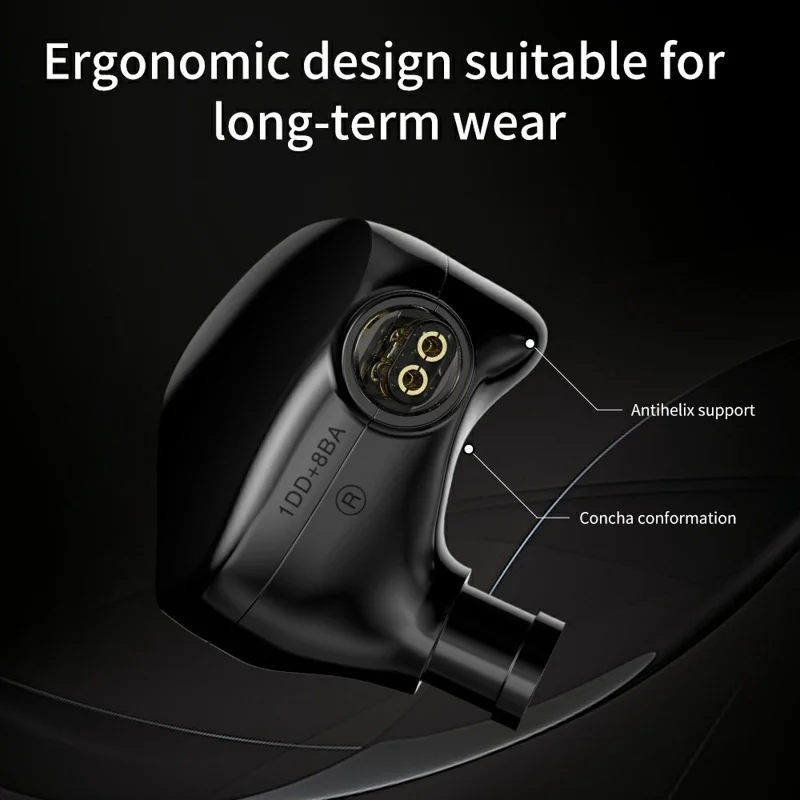 TRN VX Pro+ 3.5mm Detachable Wired In-Ear Earphone 9-Unit HiFi Music Headset without Mic - Silver