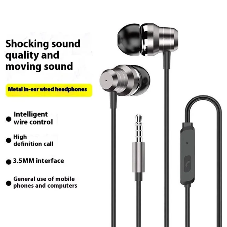 DUDAO X10 Pro 1m Wired Earphone with Microphone 3.5mm Heavy Bass In-Ear Earbuds for Smartphone Laptop - Black