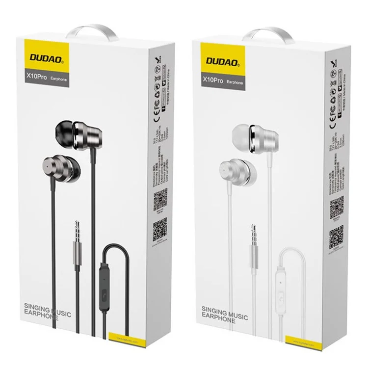 DUDAO X10 Pro 1m Wired Earphone with Microphone 3.5mm Heavy Bass In-Ear Earbuds for Smartphone Laptop - Black