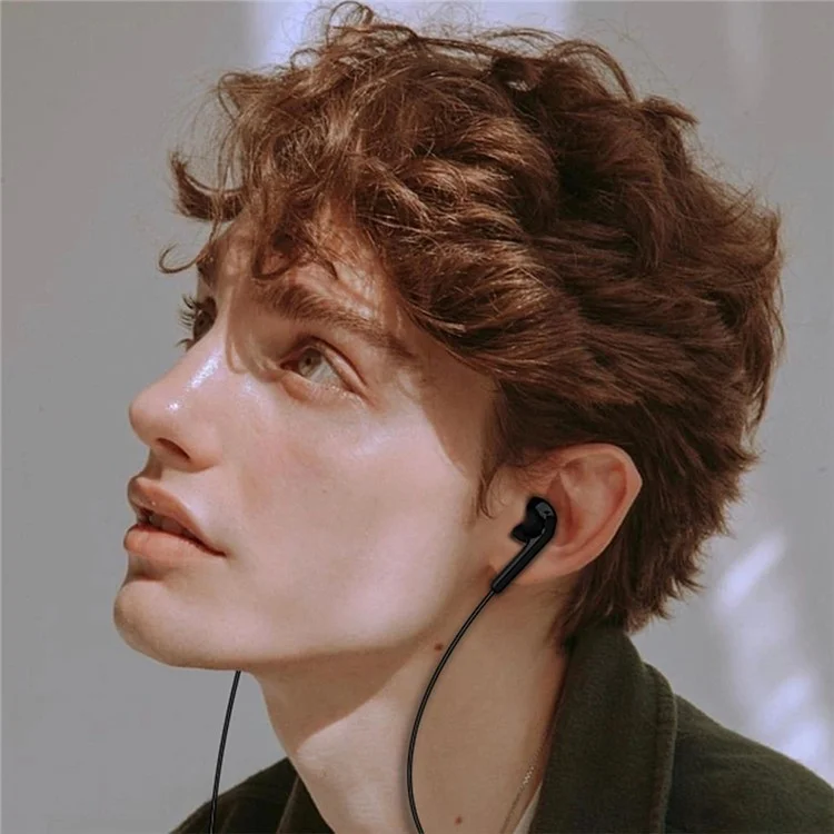 DUDAO X3C 1.2m Wired Earphone with Type-C Connector Half In-Ear Earbuds for iPhone 15 / 16 / Huawei / Xiaomi - Black