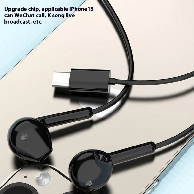 DUDAO X3C 1.2m Wired Earphone with Type-C Connector Half In-Ear Earbuds for iPhone 15 / 16 / Huawei / Xiaomi - White