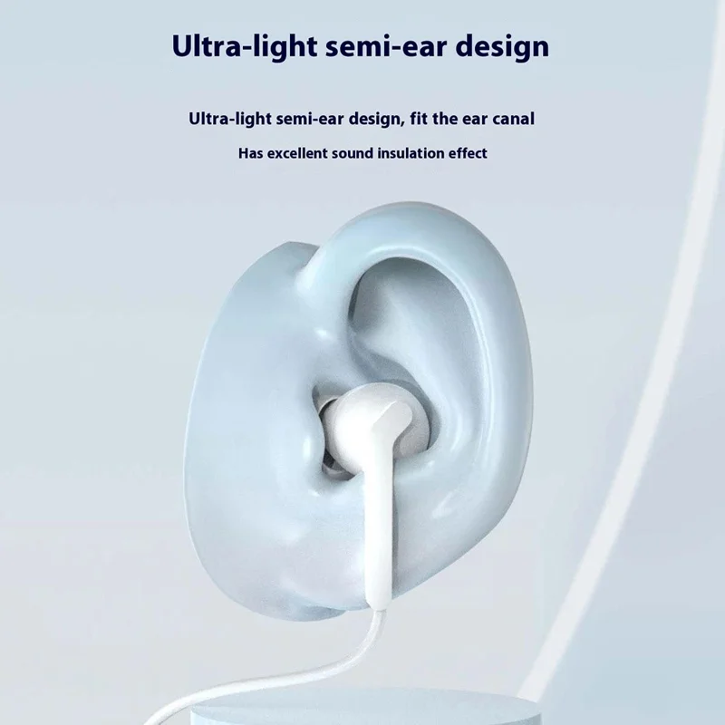 DUDAO X3C 1.2m Wired Earphone with Type-C Connector Half In-Ear Earbuds for iPhone 15 / 16 / Huawei / Xiaomi - White