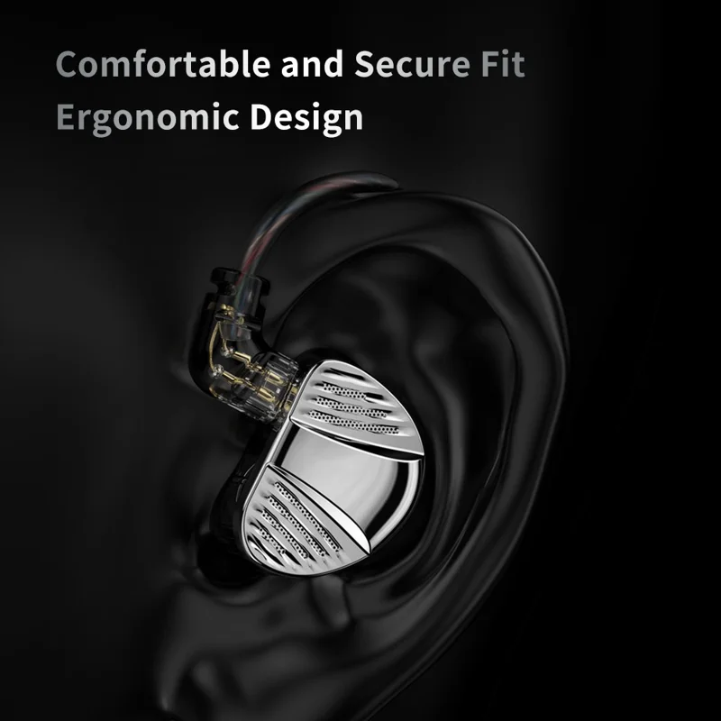 TRN V10 Pro 3.5mm Detachable Wired In-Ear Earphone HiFi Music Gaming Headset with Mic - Silver
