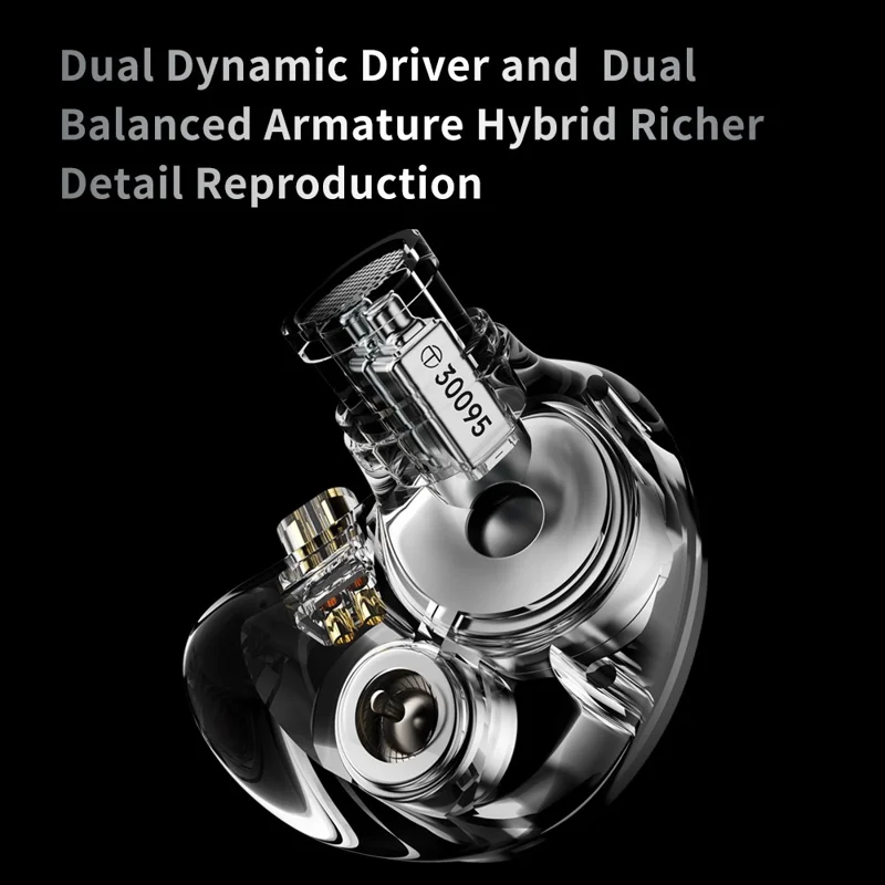 TRN V10 Pro Type-C Detachable Wired In-Ear Earphone HiFi Music Gaming Headset with Mic - Silver