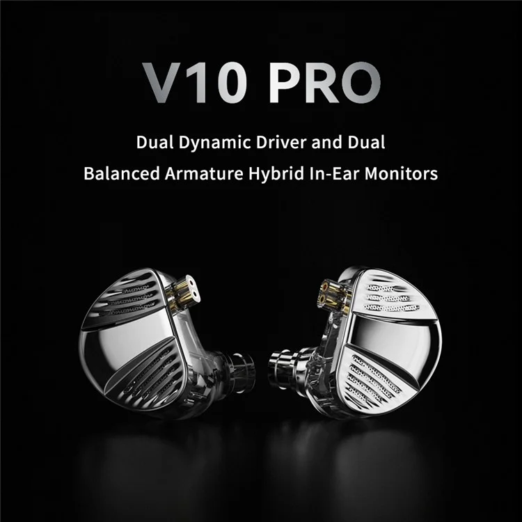 TRN V10 Pro 3.5mm Detachable Wired In-Ear Earphone HiFi Music Gaming Headset without Mic - Silver