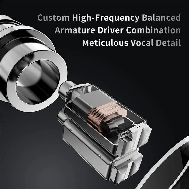 TRN V10 Pro 3.5mm Detachable Wired In-Ear Earphone HiFi Music Gaming Headset without Mic - Silver