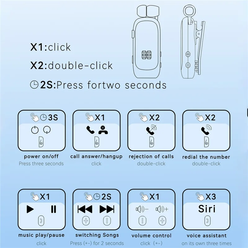 K88 Business Lavalier Headphones Retractable Sports Bluetooth-compatible Earphones with LED Display - Silver