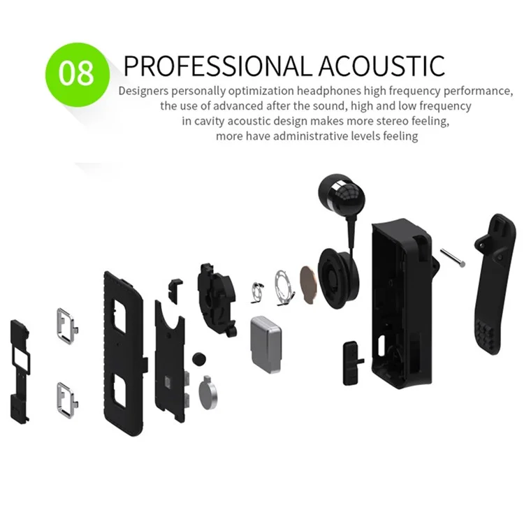 K35 Mini Wireless Headset Retractable Business Lavalier Earphone for Sports Driving - Black