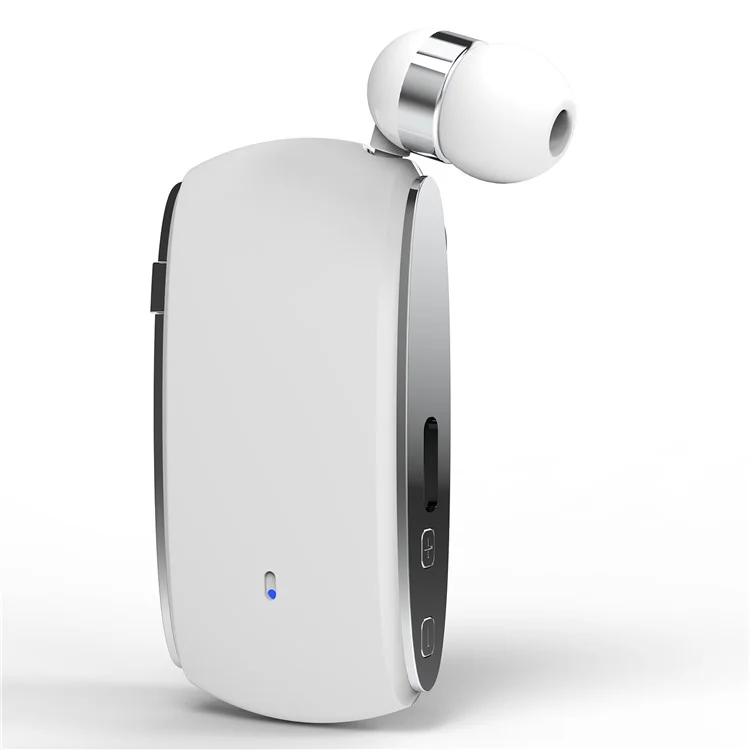 K68 Retractable Lavalier Bluetooth-compatible Earphone MP3 Conference Recording Wireless Headphone - White