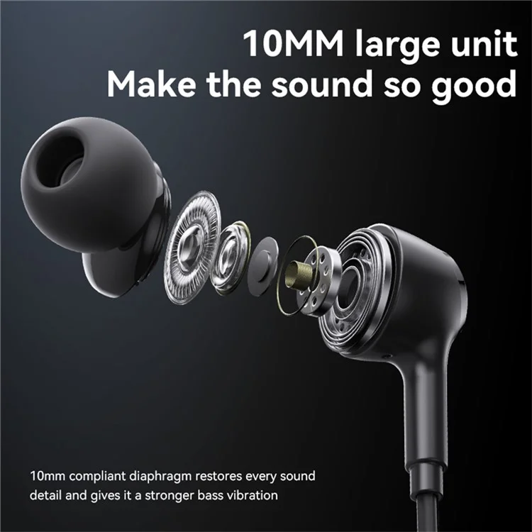 YESIDO YH53 3,5 mm Verdrahtet Kopfhörer Kabelsteuerung Telefon Computer Musik Gaming In-Ear-Headset - Schwarz
