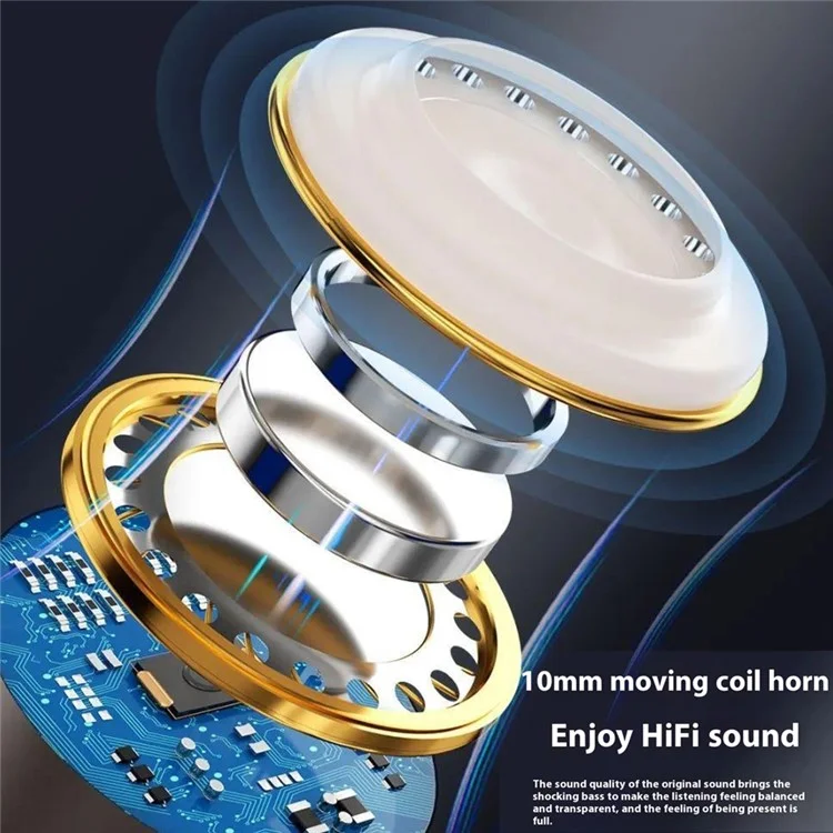DUDAO X1ProT Type-C Wired In-Ear Earphones HiFi Sound Headphones for iPhone Huawei - Tarnish