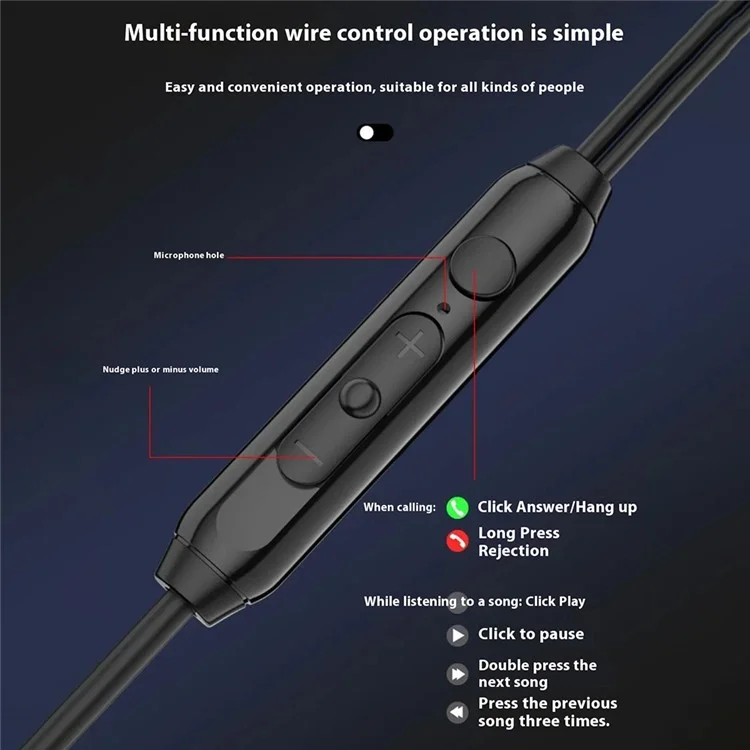 DUDAO X1ProT Type-C Wired In-Ear Earphones HiFi Sound Headphones for iPhone Huawei - Tarnish