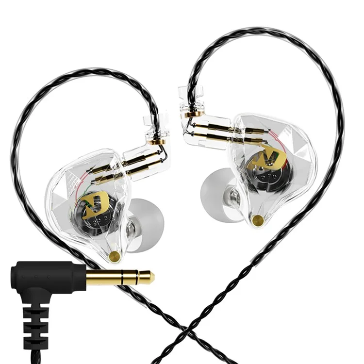 Fones de ouvido com fio ND NX2 com driver dinâmico, fones de ouvido estéreo HiFi com graves, com cabo destacável, sem microfone - Branco